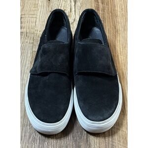 Vince. Cage Black Suede Platform Sneaker Sz 6.5 Womens Slip On Shoe